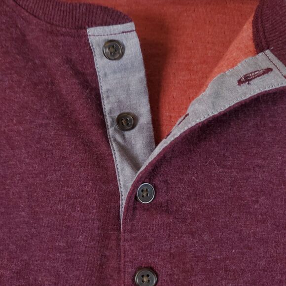 UNTUCKit Grassi Burgundy Henley Button Up Mens 2XL Front Long Sleeve - Picture 5 of 8